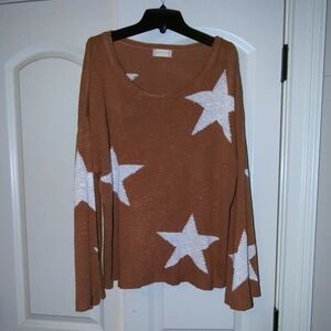 Altard State Brown Sweater with White Stars
